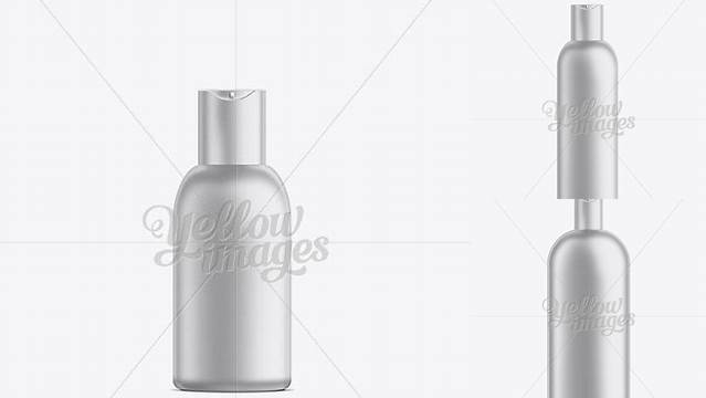 4422+ White Plastic Cosmetic Bottle with Lid 100 ml Advanced Photoshop Template