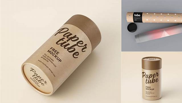 4424+ Aluminium Tube with a Paper Label PSD Mockup Download Free PSD