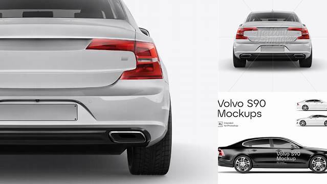 4425+ Volvo S90 PSD Mockup Back View Fully Editable PSD Template