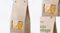 4427+ Kraft Bag with Ruote Pasta PSD Mockup Half Side View Free PSD