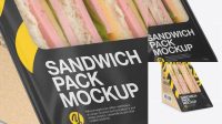 4427+ Kraft Sandwich Pack PSD Mockup Half Side View Custom Mockup Graphic Design