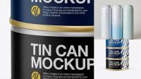 4434+ 5oz Three Cans PSD Mockup Premium Mockup Freebie