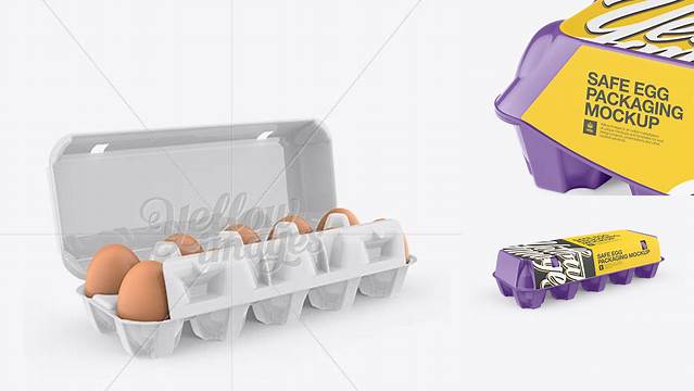 4434+ Glossy Egg Container Halfside View High-Angle Shot Downloadable PSD Design Template