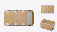 4438+ Carton 6 Pack 0.33L Cans Carrier PSD Mockup Halfside View High-Angle Shot For Free Download