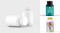 4439+ Glossy Pills Bottle With Paper Label PSD Mockup Free Design Resource