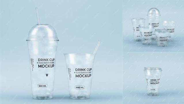 4440+ Clear Plastic Cup Mockup Modern Design PSD