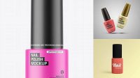 4441+ Matte Nail Polish Bottle PSD Mockup Front View High-Resolution Graphic