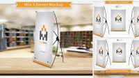 4444+ Mini X Banner Mockup Free Free PSD