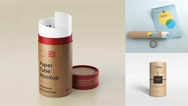 4445+ Paper Tube PSD Mockup Front View High-Angle Shot Free Premium Photoshop Template Download