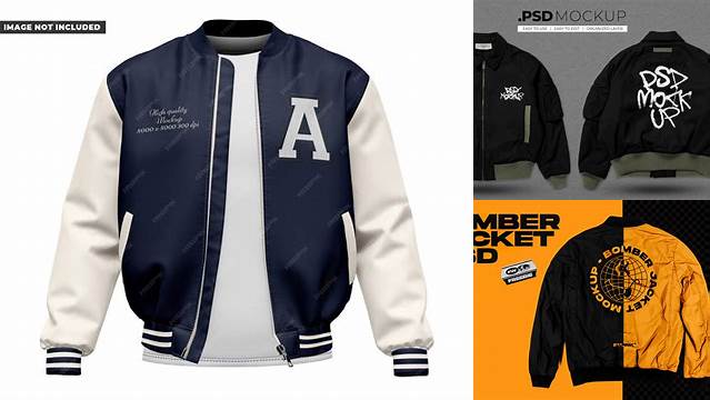 4448+ Mockup Bomber Jacket Psd Include TIFF