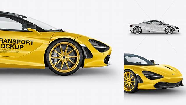 445+ McLaren 720S PSD Mockup Side View Customizable Photoshop Template