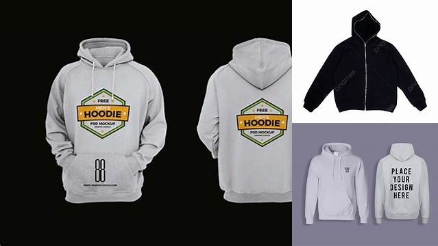 4453+ Men’s Full-Zip Hoodie PSD Mockup Front View Photoshop Freebie