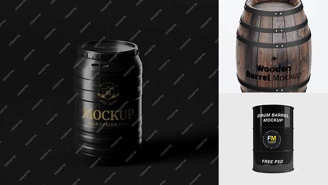 4454+ Barrel Mockup Free PSD