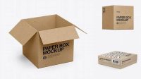 4454+ Kraft Box PSD Mockup Half Side View Digital Download