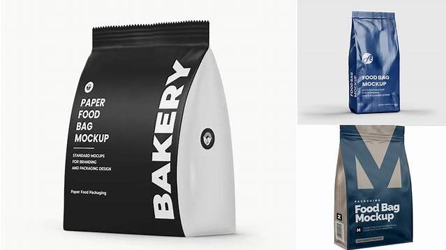 4454+ Matte Food Bag PSD Mockup Half Side View Creative Design Mockup