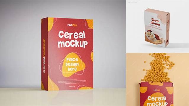 4455+ Cereal Box Free Mockup Easy-to-Edit Photoshop Freebie