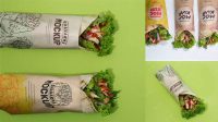 4455+ Shawarma Wrap Mockup Exclusive Free PSD