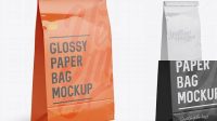 4464+ Glossy Paper Food/Snack Bag PSD Mockup Halfside View High-Resolution Editable PSD