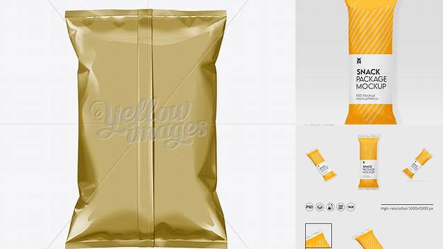 4471+ Gold Plastic Snack Package Medium Advanced Photoshop Template