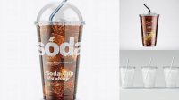 4478+ Transparent Plastic Soda Cup With Ice PSD Mockup Professional Graphic PSD Download