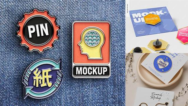 4483+ Enamel Pin Mockup Premium Mockup Freebie