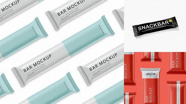 4484+ Glossy Snack Bar PSD Mockup Back View Custom PSD Mockup Template