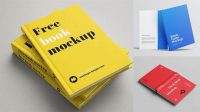 4484+ Opened Book with Glossy Cover PSD Mockup Half Side View Digital Photoshop Free Mockup