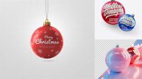 4485+ Two Glossy Christmas Balls PSD Mockup PSD Download