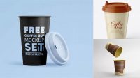 4487+ Glossy Paper Coffee Cup PSD Mockup Front View Easy-to-Edit PSD