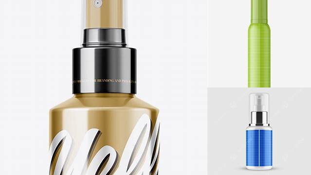 4488+ Metallic Cosmetic Sprayer Bottle PSD Mockup High Resolution