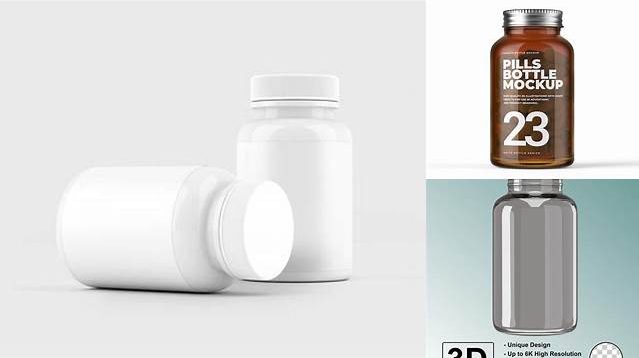 4490+ Clear Glass Bottle With White Pills PSD Mockup Creative Photoshop Resources