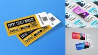 4490+ Two Matte Paper Tickets PSD Mockup Modern Free PSD Template