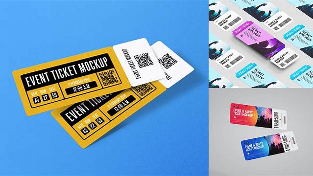 4490+ Two Matte Paper Tickets PSD Mockup Modern Free PSD Template