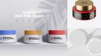 4491+ Glossy Plastic Cosmetic Jar PSD Mockup High-Angle Shot Creative High-Resolution PSD Freebie