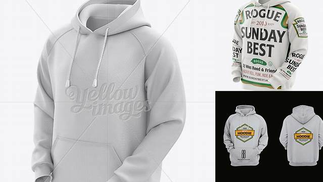 4491+ Men’s Hoodie Halfside View HQ PSD Mockup Stylish Free PSD