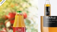 4505+ 180ml Red Apple Juice Bottle PSD Mockup Elegant PSD Mockup