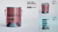 4505+ Matte Metallic Paint Bucket PSD Mockup Front View Free Premium Photoshop Template Download