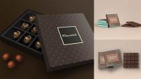 4506+ Box with Chocolate Nuts PSD Mockup Digital Download