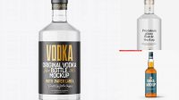 4507+ Clear Glass Bottle With Vodka PSD Mockup Smart Object Free Photoshop File