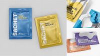 4507+ Matte Metallic Sachet PSD Mockup Creative Design Mockup