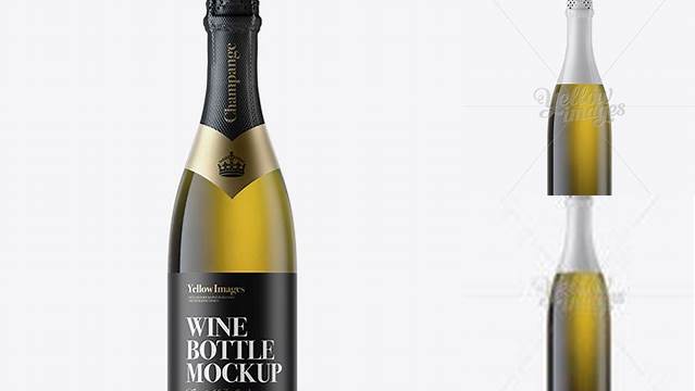 4513+ Antique Green Champagne Bottle with Textured Foil PSD Mockup Unique High-Resolution Design Freebie