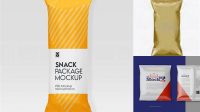 4515+ Gold Plastic Snack Package Large Elegant and Stylish Mockup