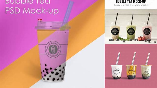 4516+ Boba Tea Mockup Free Easy-to-Use PSD Template