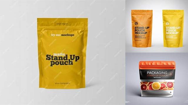 4516+ Matte Stand Up Pouch with Zipper PSD Mockup Easy-to-Use PSD Template