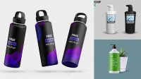 4516+ Metallic Plastic Bottle with Pump PSD Mockup Creative PSD Resources