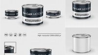 452+ Matte Tin Can PSD Mockup with Ring Smart Object-Based PSD Template Free