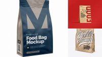 4521+ Kraft Paper Stand-up Food Bag PSD Mockup Half Side View Custom PSD Mockup Template