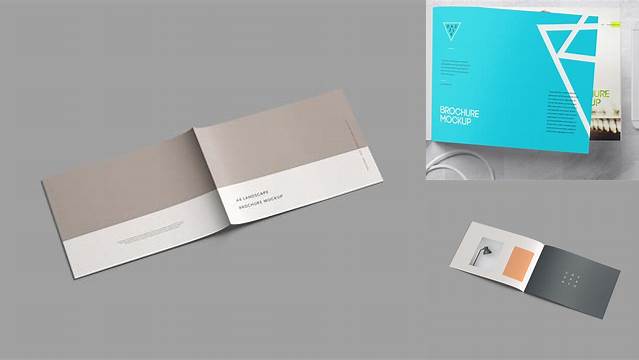 4522+ A4 Landscape Brochure Mockup Psd Free Download Layered Photoshop Template