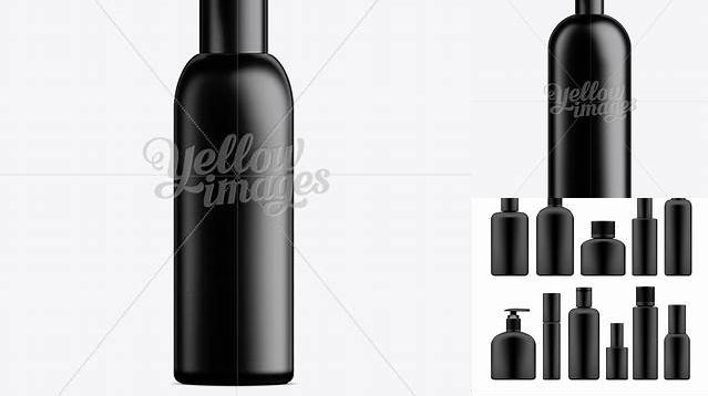 4525+ Black Plastic Cosmetic Bottle with Lid 150 ml Unique and Creative Free PSD File