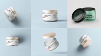 4527+ Frosted Glass Cosmetic Jar with Metallic Cap PSD Mockup Mockup PSD Free Download